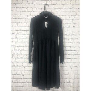 Motherhood Maternity Women Long Sleeve Turtleneck Empire Waist Dress Black S NWT